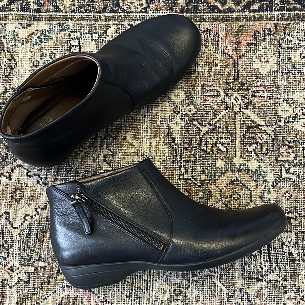 Dansko Black Leather Ankle Boots - Picture 2 of 7